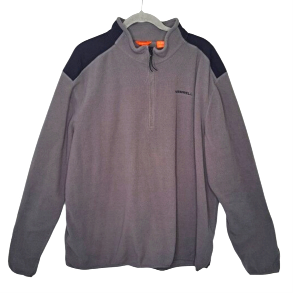 Merrell Gray And Black Quarter Zip Fleece Pullover Size Xxl - Main Image